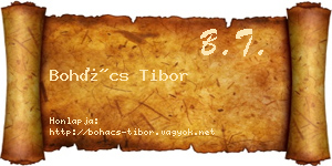 Bohács Tibor névjegykártya